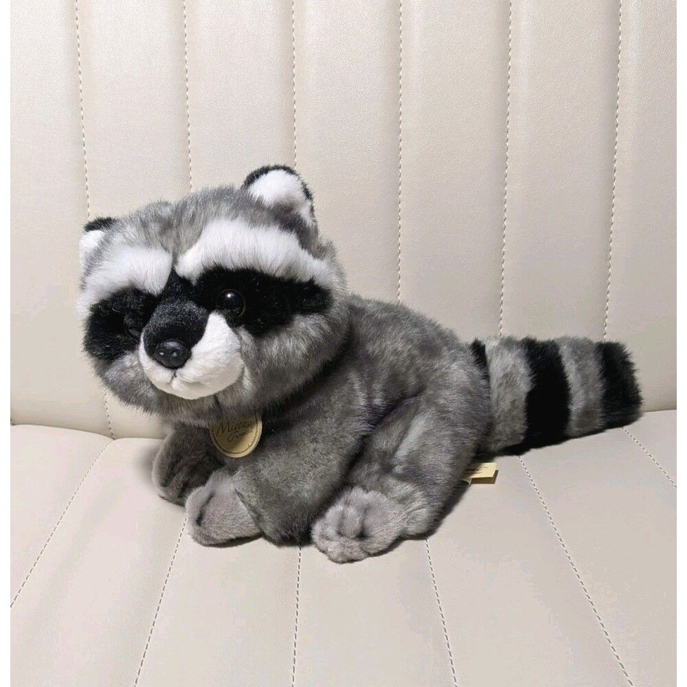 Raccoon Stuffy Aurora Miyoni Stuffed Animal Realistic Grey Black Plush Toy